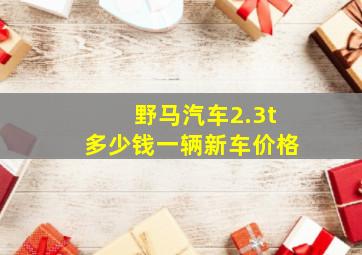 野马汽车2.3t多少钱一辆新车价格