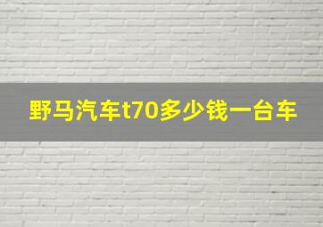 野马汽车t70多少钱一台车