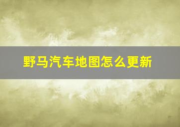 野马汽车地图怎么更新