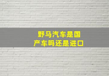 野马汽车是国产车吗还是进口