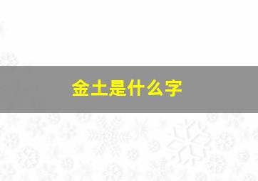 金土是什么字