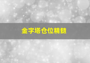 金字塔仓位精髓