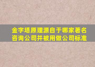 金字塔原理源自于哪家著名咨询公司并被用做公司标准