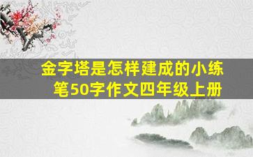 金字塔是怎样建成的小练笔50字作文四年级上册