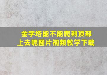 金字塔能不能爬到顶部上去呢图片视频教学下载