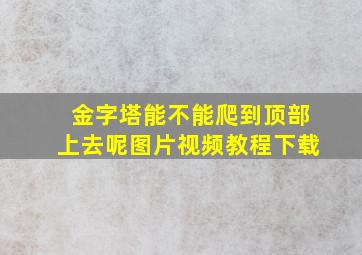 金字塔能不能爬到顶部上去呢图片视频教程下载