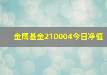 金鹰基金210004今日净值