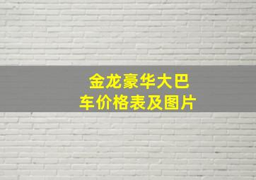 金龙豪华大巴车价格表及图片