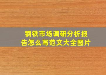 钢铁市场调研分析报告怎么写范文大全图片