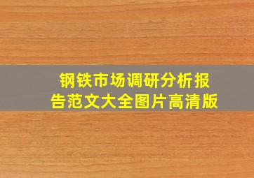 钢铁市场调研分析报告范文大全图片高清版