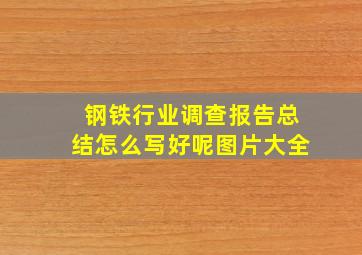 钢铁行业调查报告总结怎么写好呢图片大全