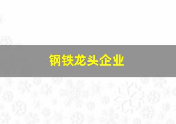 钢铁龙头企业