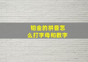 铂金的拼音怎么打字母和数字