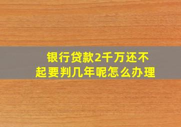 银行贷款2千万还不起要判几年呢怎么办理