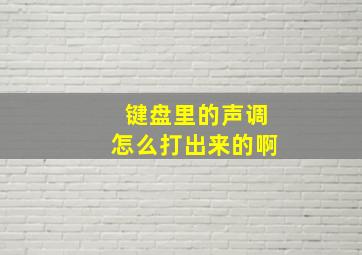 键盘里的声调怎么打出来的啊