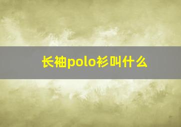 长袖polo衫叫什么