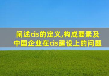 阐述cis的定义,构成要素及中国企业在cis建设上的问题