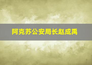 阿克苏公安局长赵成禹