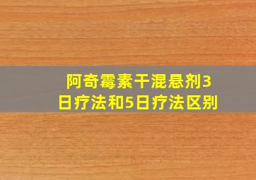 阿奇霉素干混悬剂3日疗法和5日疗法区别