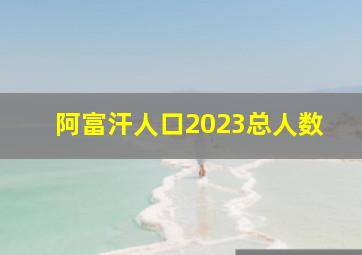 阿富汗人口2023总人数