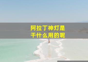 阿拉丁神灯是干什么用的呢