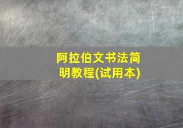 阿拉伯文书法简明教程(试用本)