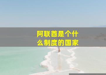 阿联酋是个什么制度的国家