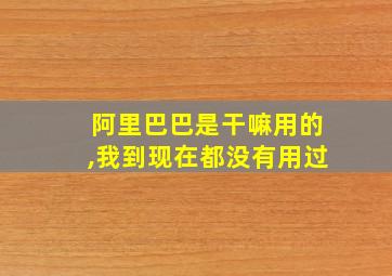 阿里巴巴是干嘛用的,我到现在都没有用过