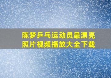 陈梦乒乓运动员最漂亮照片视频播放大全下载