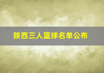 陕西三人篮球名单公布