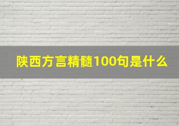 陕西方言精髓100句是什么