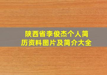 陕西省李俊杰个人简历资料图片及简介大全