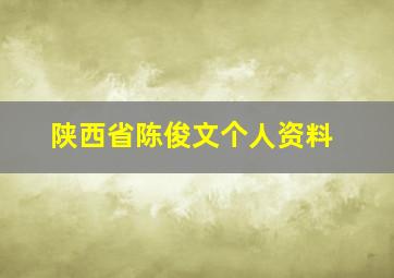 陕西省陈俊文个人资料