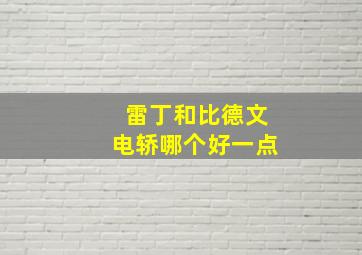 雷丁和比德文电轿哪个好一点