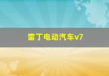 雷丁电动汽车v7