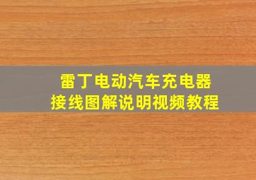 雷丁电动汽车充电器接线图解说明视频教程