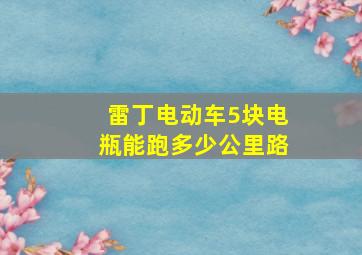 雷丁电动车5块电瓶能跑多少公里路