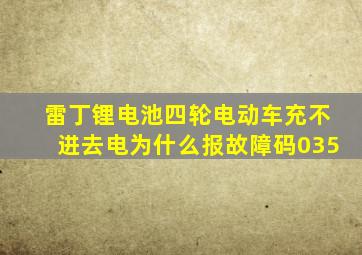 雷丁锂电池四轮电动车充不进去电为什么报故障码035