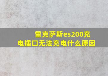 雷克萨斯es200充电插口无法充电什么原因