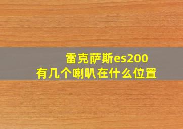 雷克萨斯es200有几个喇叭在什么位置