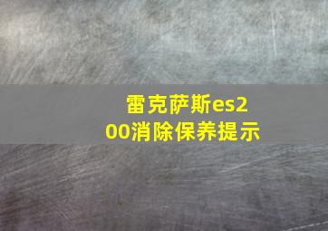 雷克萨斯es200消除保养提示