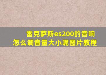 雷克萨斯es200的音响怎么调音量大小呢图片教程