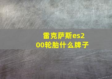 雷克萨斯es200轮胎什么牌子