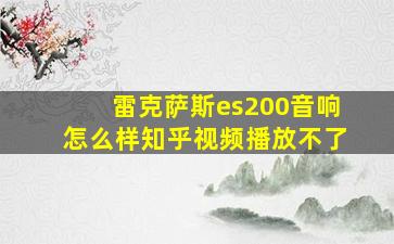 雷克萨斯es200音响怎么样知乎视频播放不了