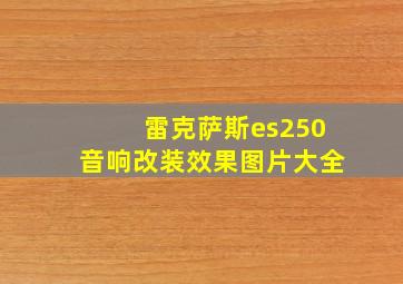 雷克萨斯es250音响改装效果图片大全