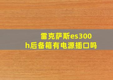 雷克萨斯es300h后备箱有电源插口吗