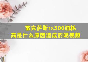 雷克萨斯rx300油耗高是什么原因造成的呢视频