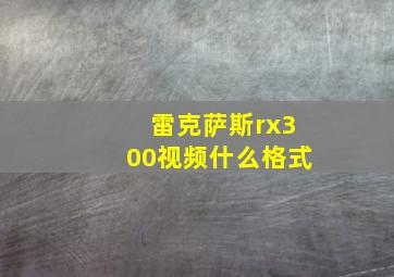 雷克萨斯rx300视频什么格式