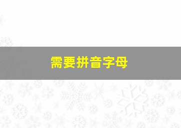 需要拼音字母