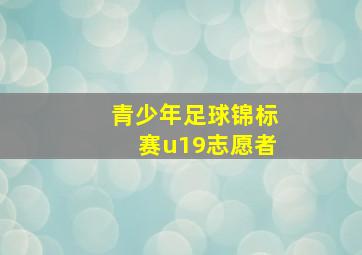 青少年足球锦标赛u19志愿者